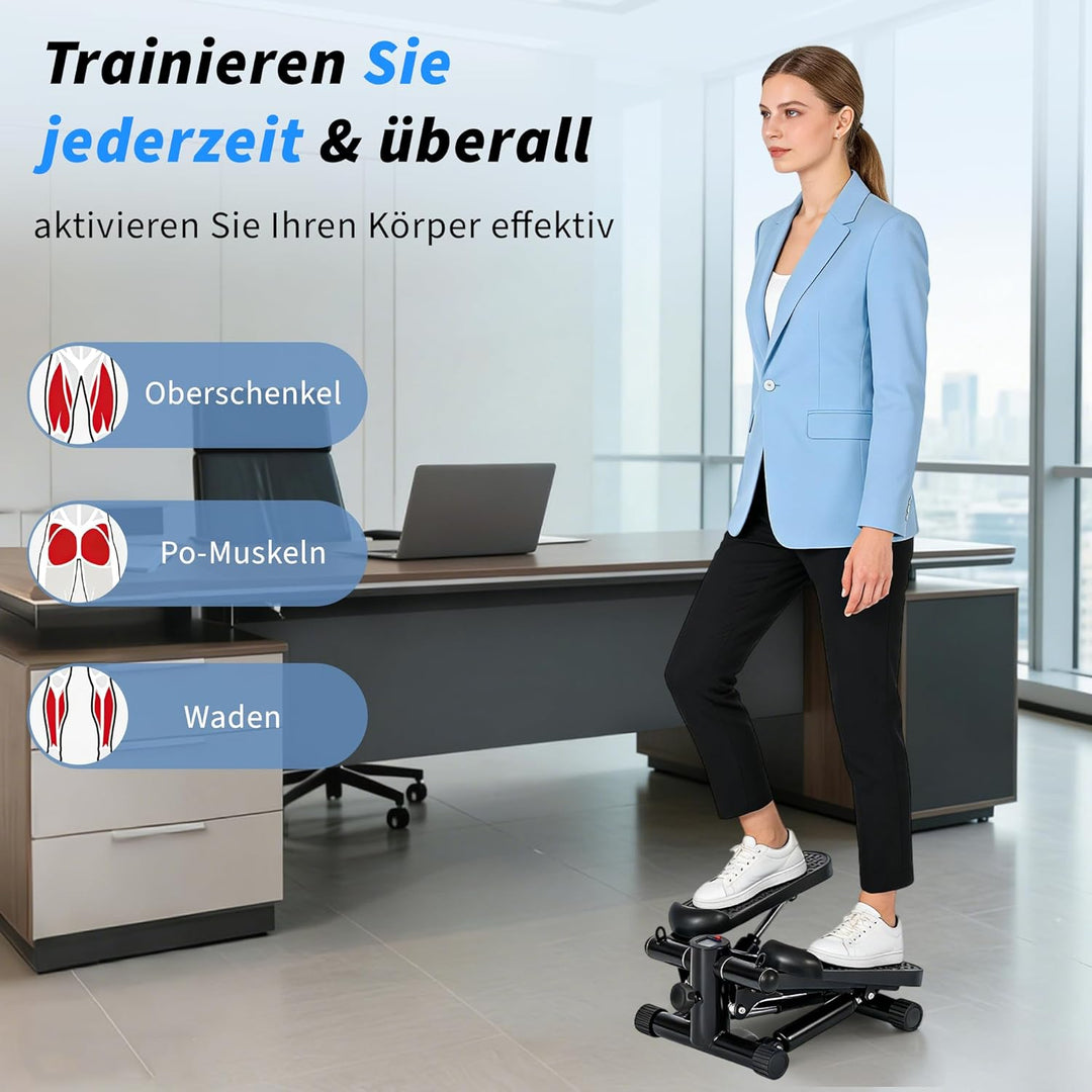 Mini Stepper - Stepper für Zuhause mit Power Ropes - 2-In-1 Ministepper für Beine &amp; Arm - Widerstand