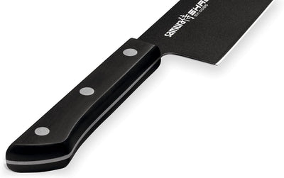 Samura Profi Santokumesser ultra-scharf, gross, aus japanisch AUS 8 Edelstahl, 18cm Klingeschwarze K