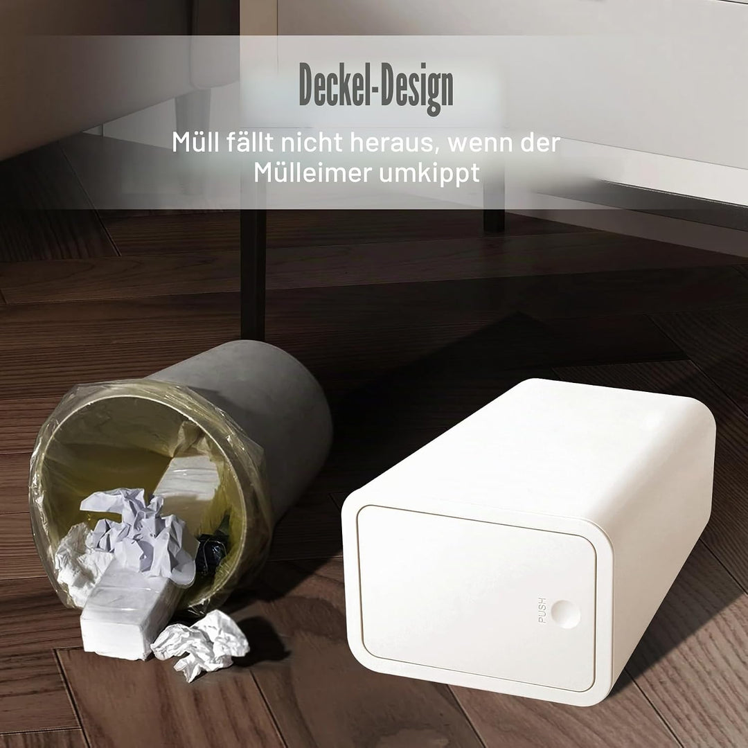 TIPGO Badezimmer-Mülleimer mit Deckel, 10 Liter, schmaler Mülleimer, kleiner Mülleimer, Abfallkorb m