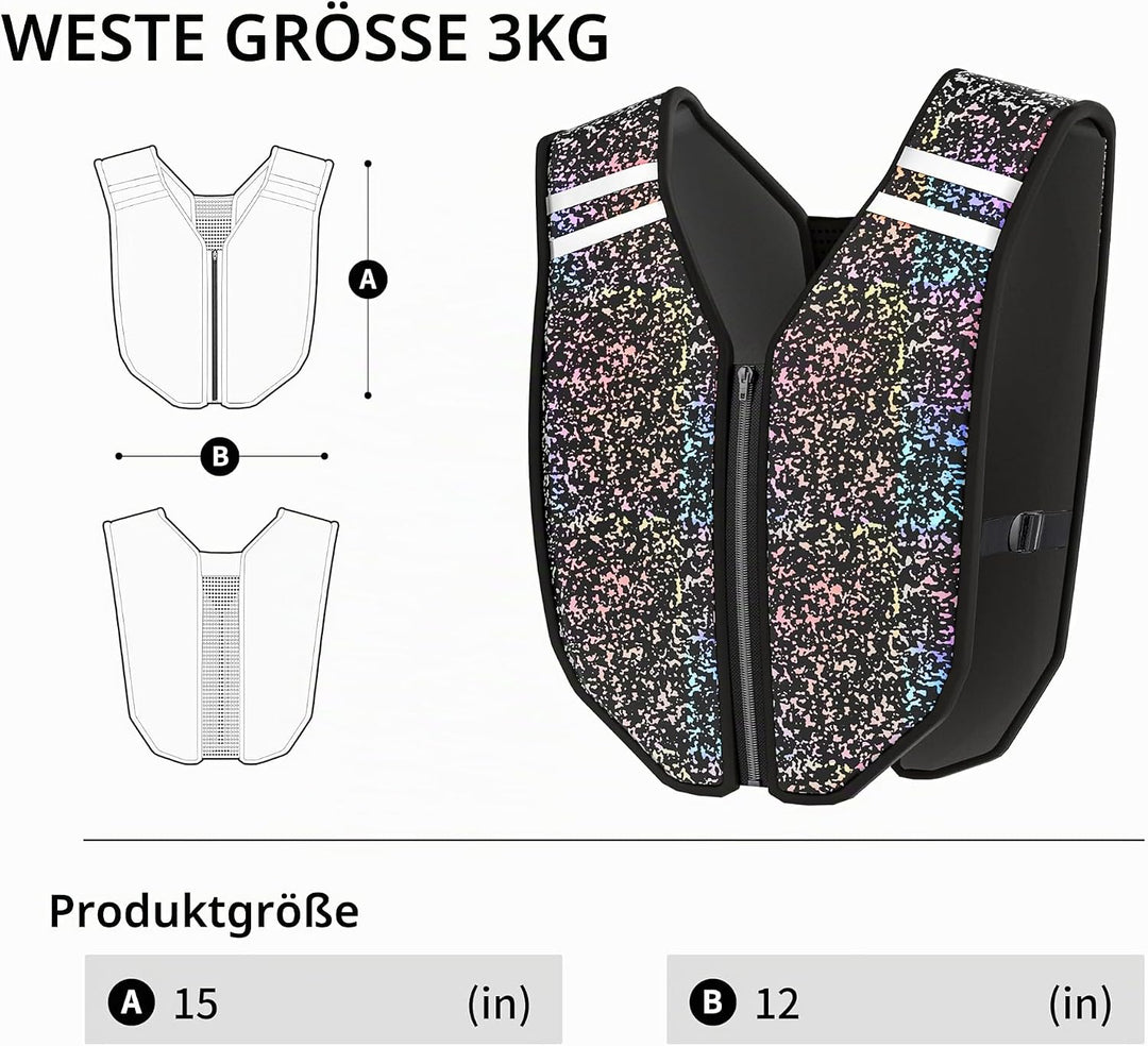 PROIRON Gewichteweste mit Reissverschluss,Wasser Abwaschbare Trainingsweste, Weighted Vest mit Siche