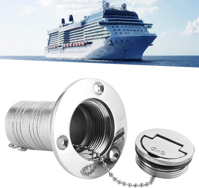 aqxreight Yacht Fuel Port, Marine Fuel Deck Fill Filler mit Keyless Lid 316 Edelstahl Hardware für B