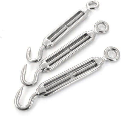 200m EDELSTAHLSEIL SET 2mm 7x7+6 x SEILKLEMMEN V4A+2 x SPANNSCHLOSS HAKEN - ÖSE Stahlseil Inox VA Se