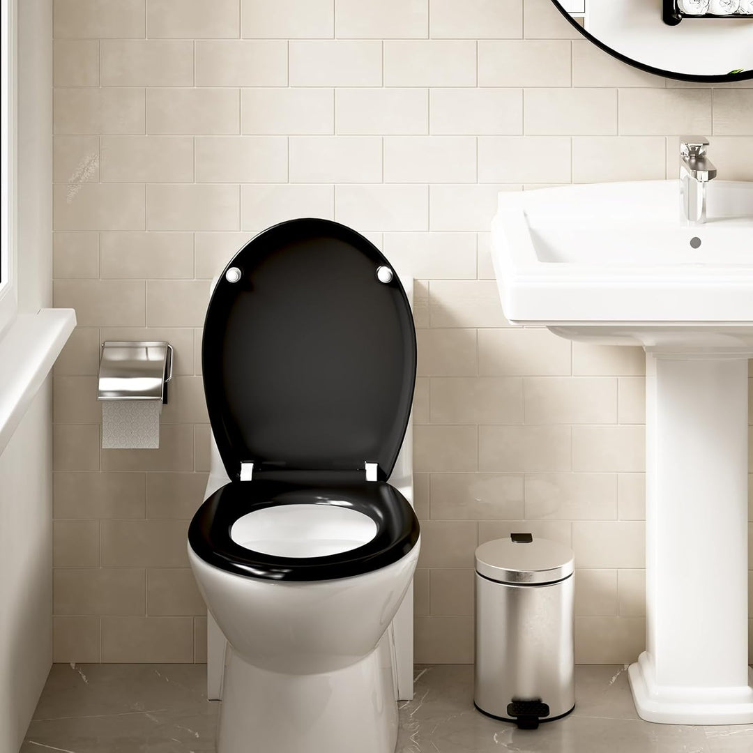 WOLTU WC Sitz mit Absenkautomatik,Toilettensitz Motiv, Toilettendeckel aus Duroplast, Stable Klodeck