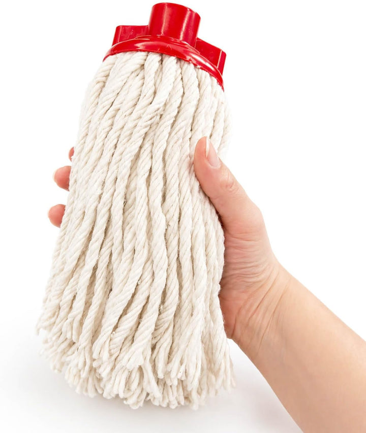 com-four® 3 Mopp Ersatzköpfe aus Baumwolle – Wischmopp Ersatz für Bodenwischer – saugfähige und wasc