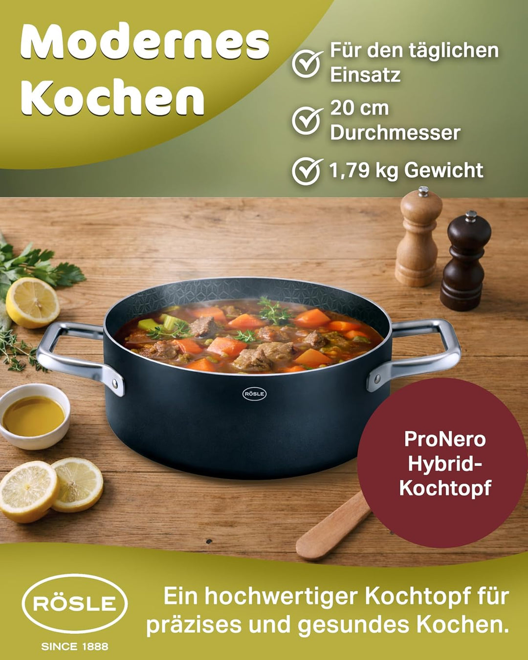 RÖSLE EBONIC ProNero Bratentopf 20cm