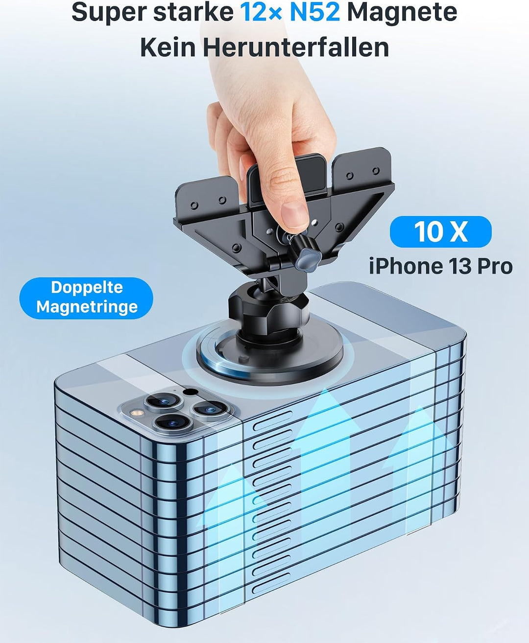 YOSH Magnetische Auto-Handyhalterung für MagSafe, CD-Schlitz, N52 Magnets | Sicherer CD-Slot-Clip mi