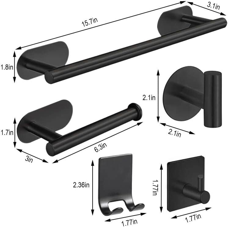 laimew 9 pcs Black Bathroom Accessory Set