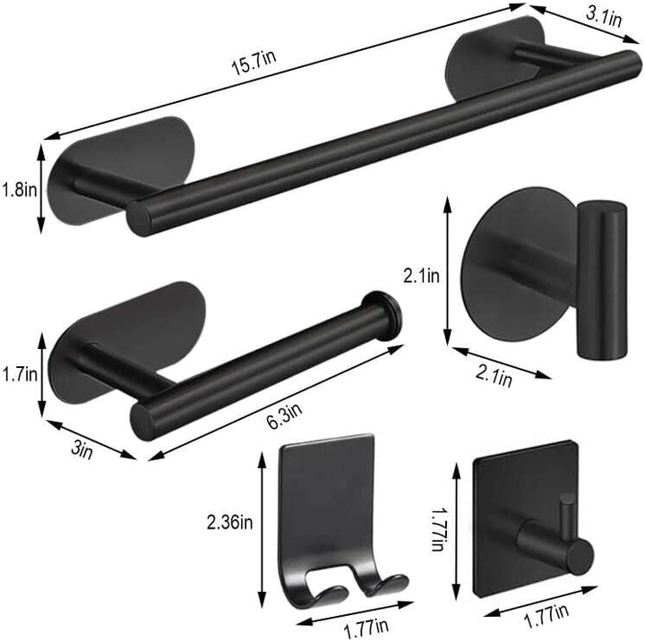 laimew 9 pcs Black Bathroom Accessory Set