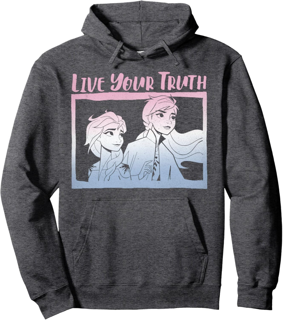 Disney Frozen 2 Elsa Anna Live Your Truth Gradient Poster Pullover Hoodie