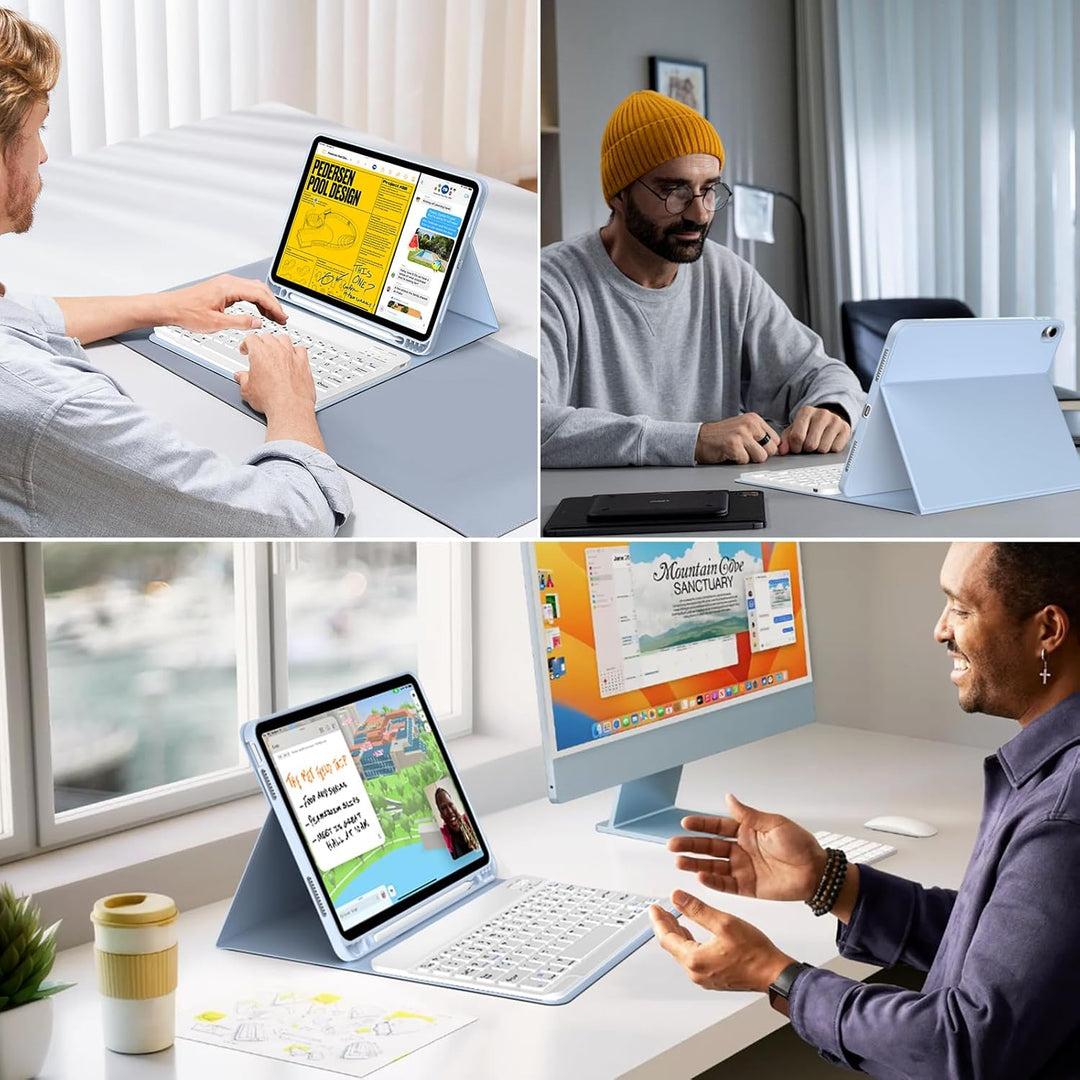 Tastatur Hülle für iPad (A16) 11 Zoll 2025 & iPad 10. Generation 10,9 Zoll 2022, Magnetische Abnehmb