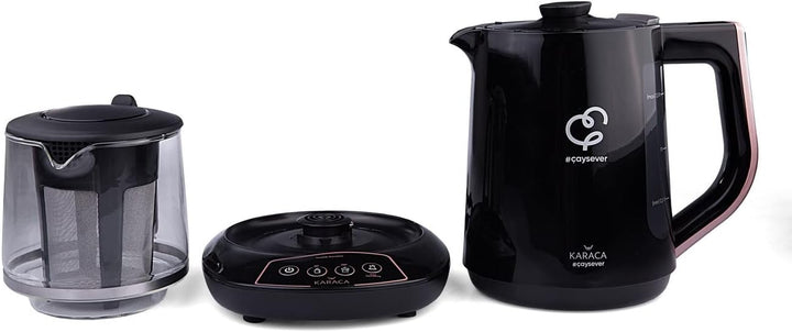 Karaca Caysever Sprechende Teekocher Rosegold Elektrisch Kupfer, 1700 W, Türkische Teekanne, Teepot,