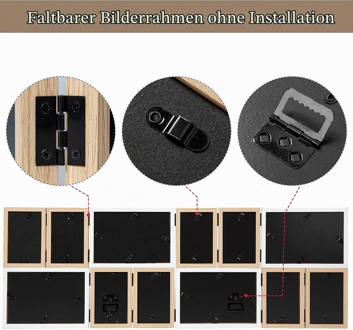 SUMGAR Bilderrahmen Collage Holz Weiss Mehrere 10x15 Fotorahmen Tischrahmen Wandrahmen mit HD Glas M