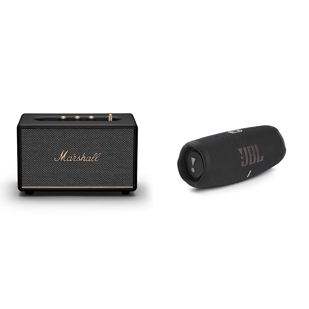 Marshall Acton III Bluetooth-Lautsprecher, Kabellos – Schwarz & JBL Charge 5 Bluetooth-Lautsprecher