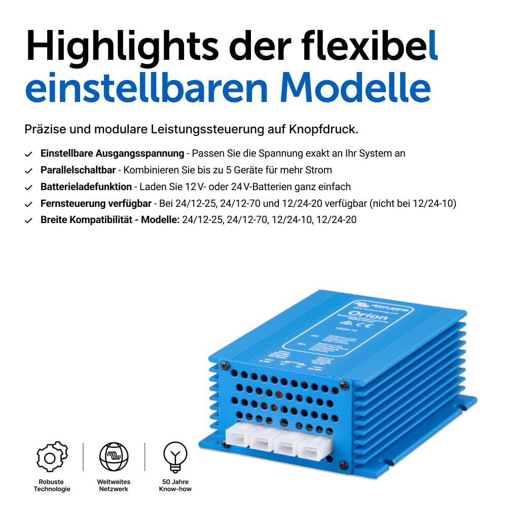 Victron Energy Orion IP20 12/24-Volt 10 Amp DC-DC Konverter Nicht isoliert, Hohe Leistung 12/24-Volt