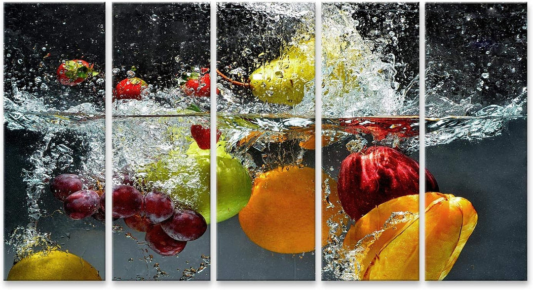islandburner Bild auf Leinwand Plätschernde Frische Früchte Bilder Wandbilder Poster Leinwand 170x80