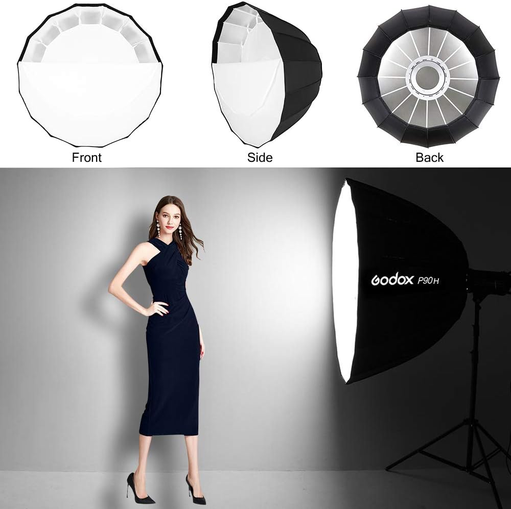 GODOX 90cm Deep Softbox P90L Bowens Mount für Studio Monolight Flash Light (P90L), P90L
