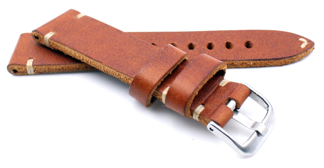 Sulla RIOS 1931 Herren Leder Deutsch Uhrenarmband Vintage 22mm hell braun