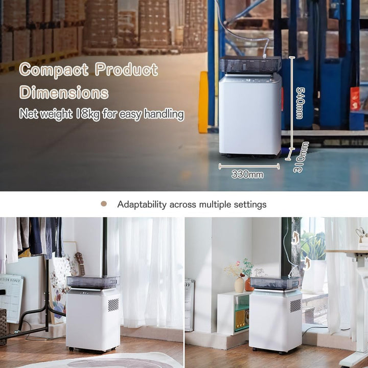 Kalopsia Luftentfeuchter Elektrisch: 80L/Tag für Keller &amp; Wohnung - 8L Tank, 170m², 46dB Leise mit A