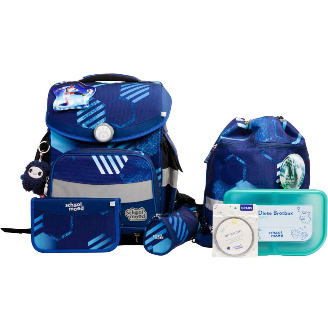 SCHOOL-MOOD Timeless Pro Schulranzenset 7-teilig 23,5L Stauraum, ergonomisches Easy Fit System für 1
