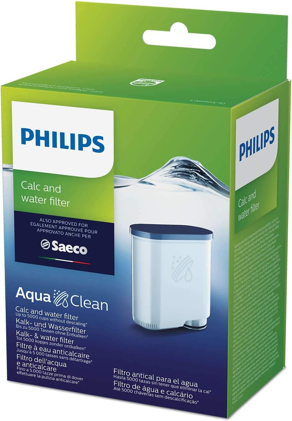 Philips Saeco AquaClean Ersatz-Wasserfilter-Set (4er-Pack, 1+ Jahr)