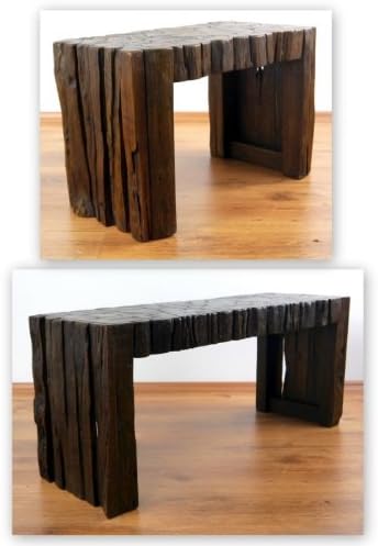 livasia Sitzbank Teakholzbank Holzbank, Beistelltisch (Handarbeit) (62x34cm), 62x34cm