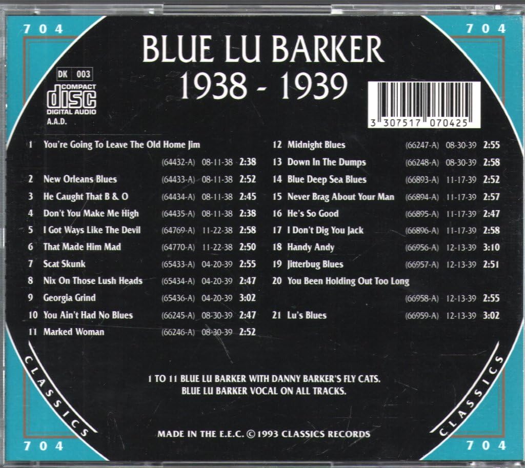 Classics 1938-39, Audio-CD