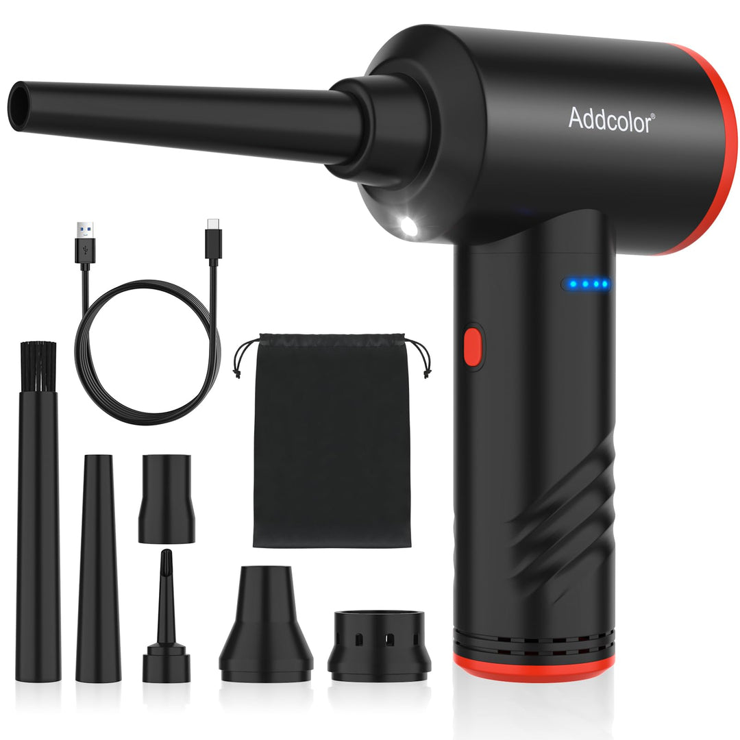 Elektrische Staubgebläse, 3-Gang 100000 U/min Compressed Air Duster Mit LED-Licht, Wiederaufladbar D