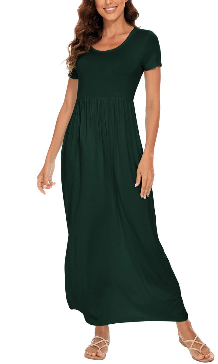 DEARCASE Damen Maxi Kleid Sommer Mutterschaft Casual Langarm/Kurzarm Floral Lose Lange Kleider Plus