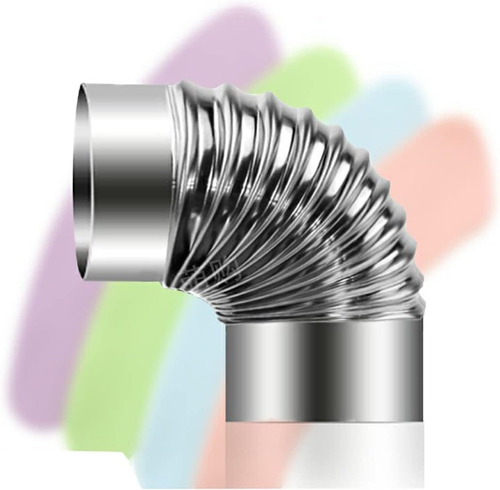 BLUVLY 90° Winkelrohr Abgasrohr, 2 Stück Edelstahl Schornsteingewinde Winkel Ø 50mm Ø 60mm Ø 110mm Ø