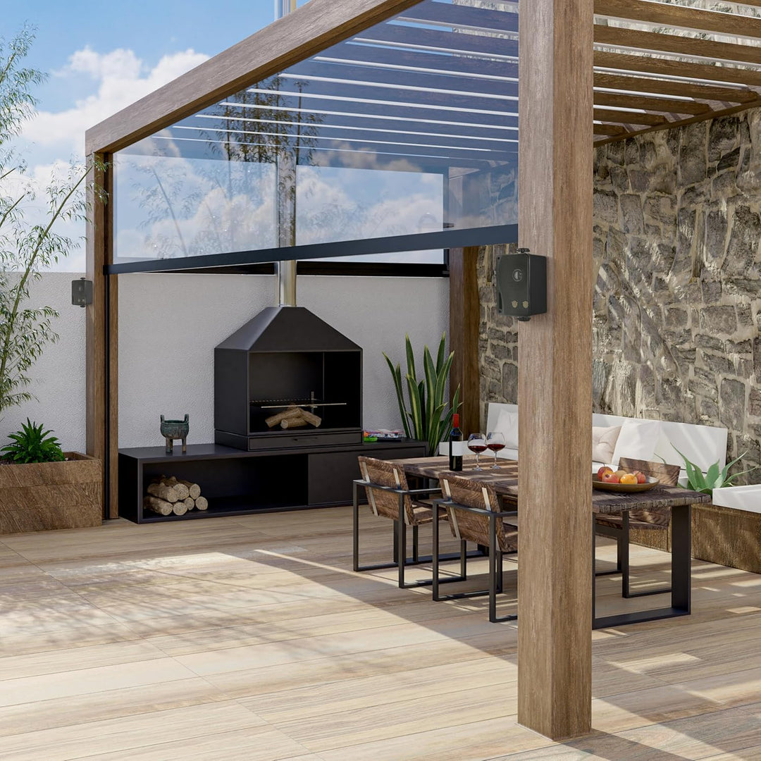 Pyle Aussenlautsprecher 3.5" Schwarz – 200W Wandlautsprecher wetterfest für Aussenbereich Marinegeei