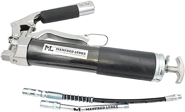 ML Einhand Fettpresse für 400g mit Panzerschlauch Druckrohr Kupplung 500cm³ Schwarz