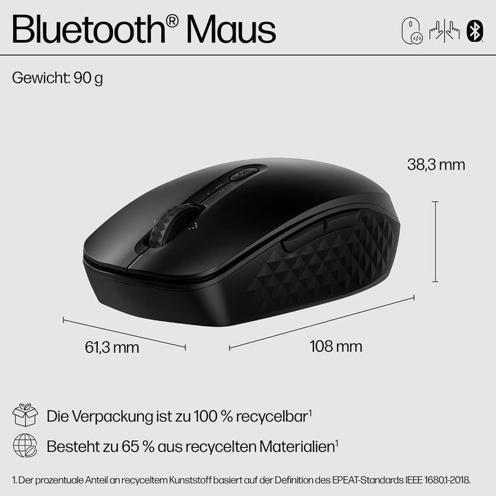 HP 420 Programmierbare Bluetooth-Maus, 6 Tasten, 4000 DPI, Ergonomisches Design, Multi-Device-Konnek