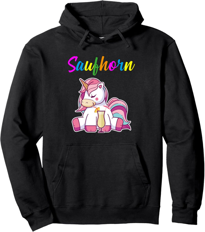 Saufhorn Einhorn Party Kostüm zum Saufen Geschenk Outfit Pullover Hoodie