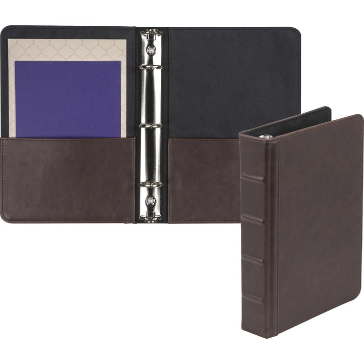 Samsill, SAM15337, Vintage Jr. 1" Round Ring Hardback Binder, 1 Each, Dark Brown Dark Brown 9 2/5\"