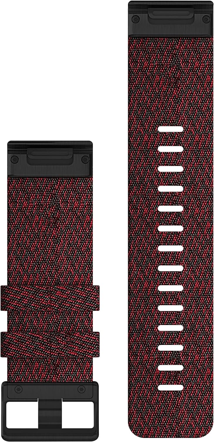 Garmin Quickfit Armband, 26mm, Nylon, Rot, passend für Fenix 5X/6X/7X Serie, Enduro 1/2, Tactix Seri