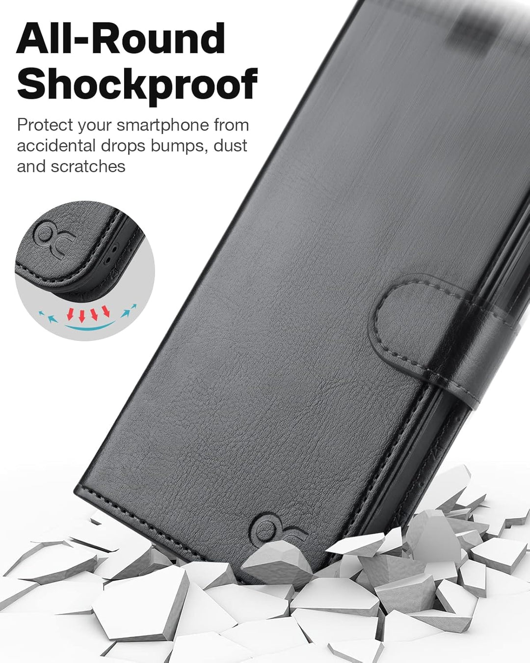 OCASE iPhone 14 Pro Hülle(2in1) Leder Stossfestes Case, Abnehmbare magnetische Hülle, MitHandschlauf