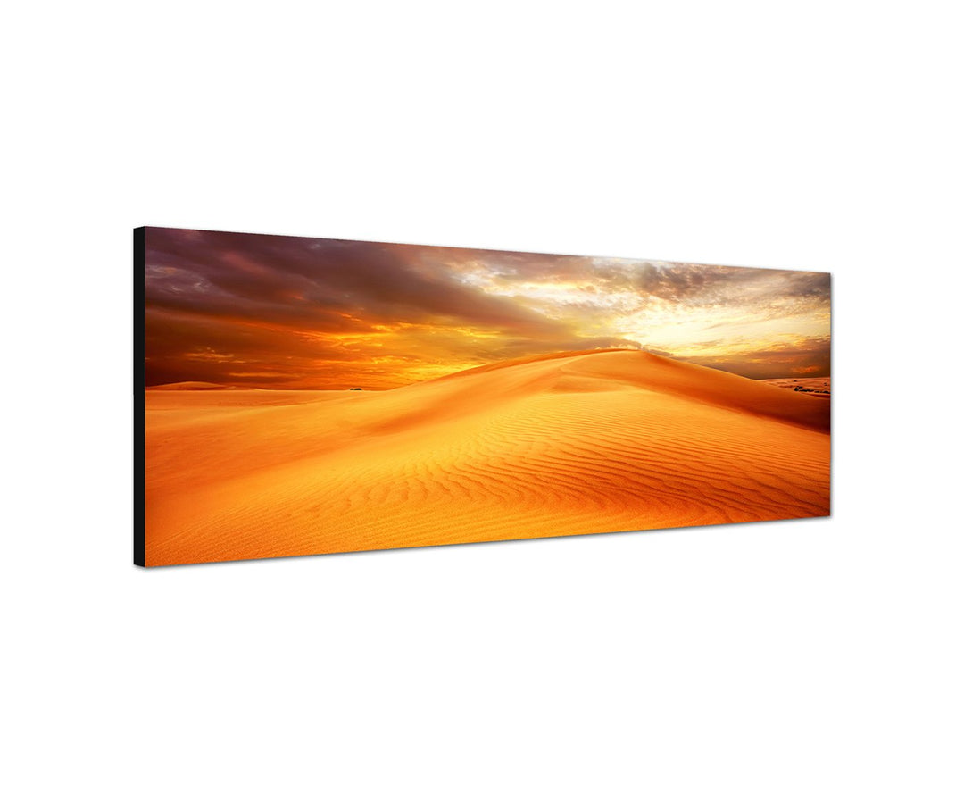 Augenblicke Wandbilder Leinwandbild als Panorama in 150x50cm Wüste Sanddüne Hitze Wolkenhimmel