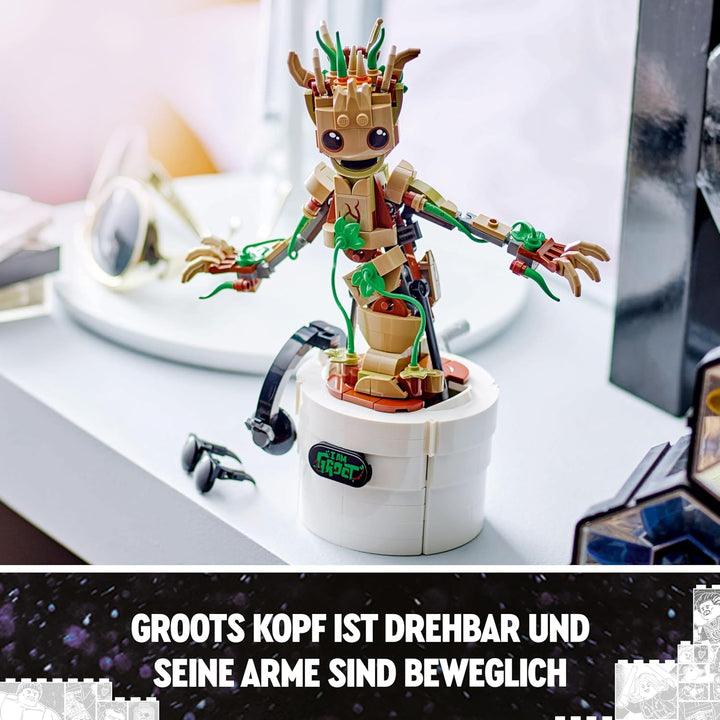 LEGO Marvel Tanzender Groot, animierte Minifigur eines Charakters aus Guardians of The Galaxy, inter