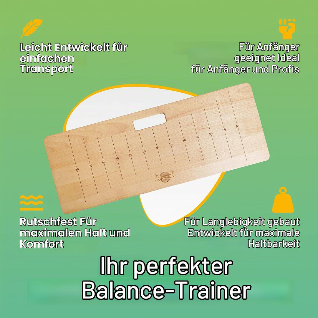 woodpower® PowerBoard: Handstand-Board &amp; Arm-Balance Trainer für die perfekte und komfortable Handpo
