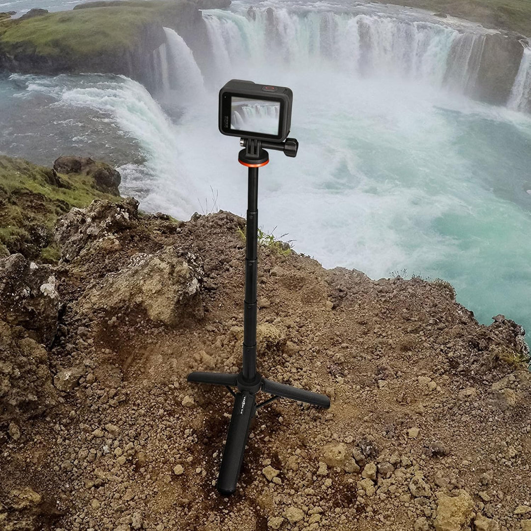 Vkesen Mini Stativ mit Teleskop Pole für Action Cam, Stativ Halterung für Action Camera, Reise Selfi