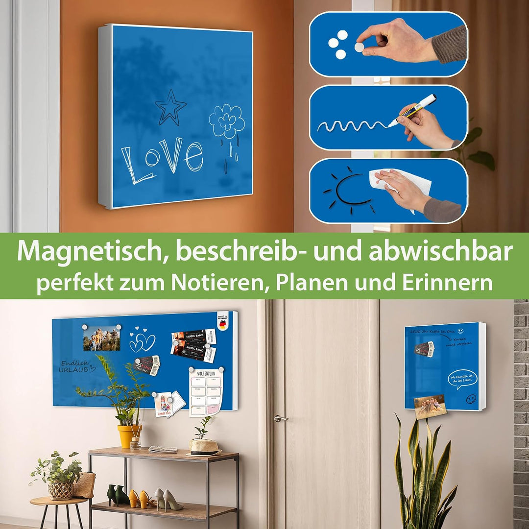 banjado Grosser Schlüsselkasten Metall - Schlüsselbox 30x30cm beschreibbarer mit 32 Haken - Schlüsse