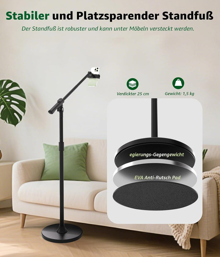 Handy Stativ, Overhead Stativ Handy mit 360° Ausziehbaren Arm & Fernbedienung & Handyhalterung, Hori
