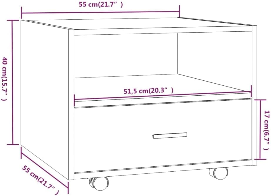 FIRBNUS Blumentisch Braun 55x55x40 cm Bürotisch Beistelltisch Holz Wohnzimmertisch Modern Stabilität