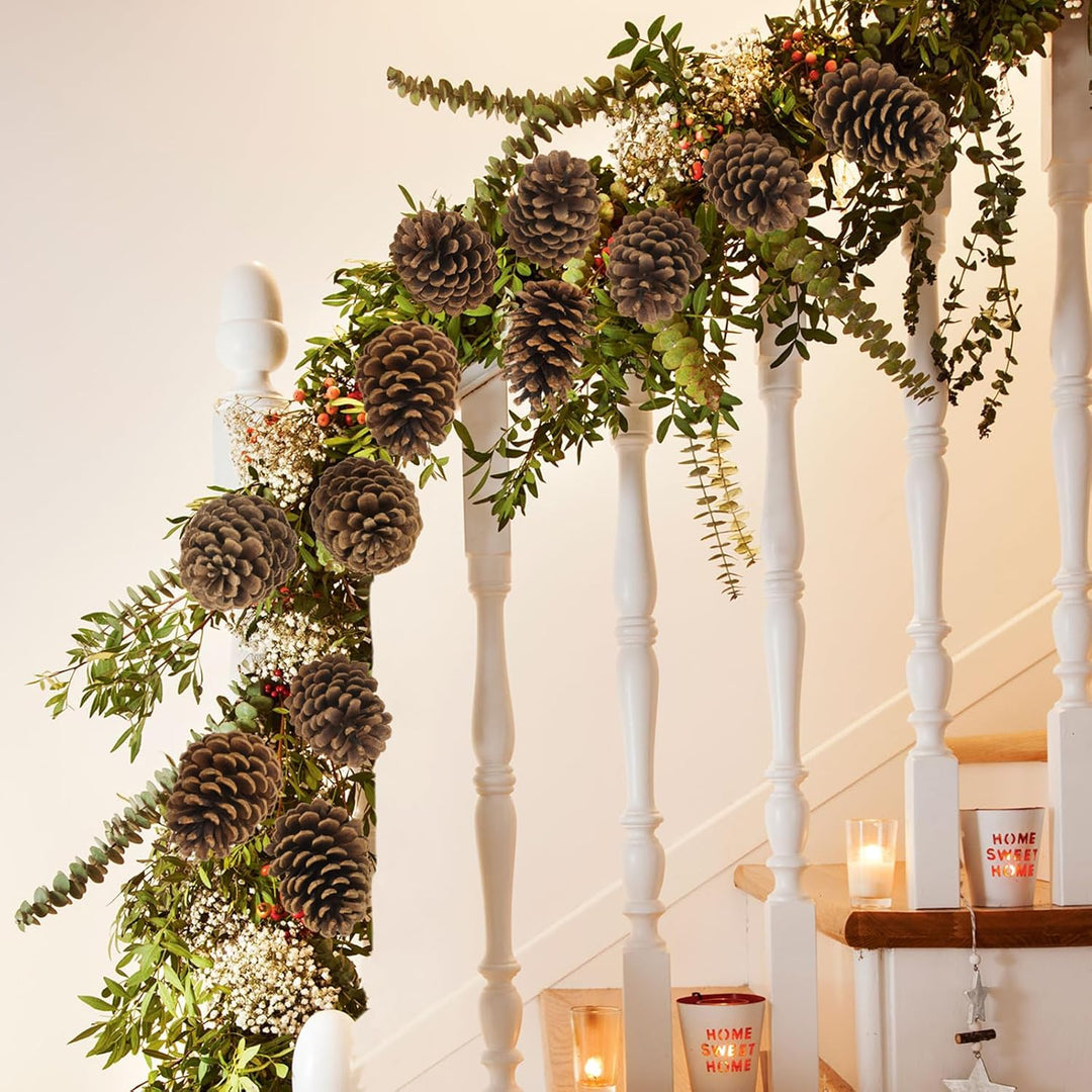 24 Stück Tannenzapfen Gross,11-14cm Kiefernzapfen,Zapfen zum Basteln für Weihnachtsbaum,Weihnachten,