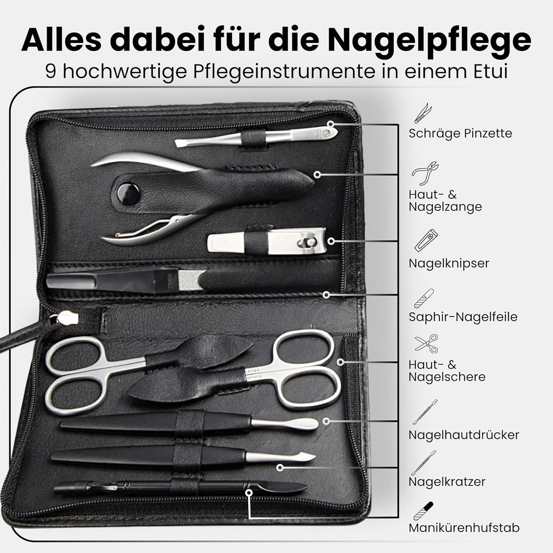 Sonnenschein by Hans Kniebes - Manicure-Etui, Reissverschluss: 9-tlg. Bestückung, rostfrei-edelmatti