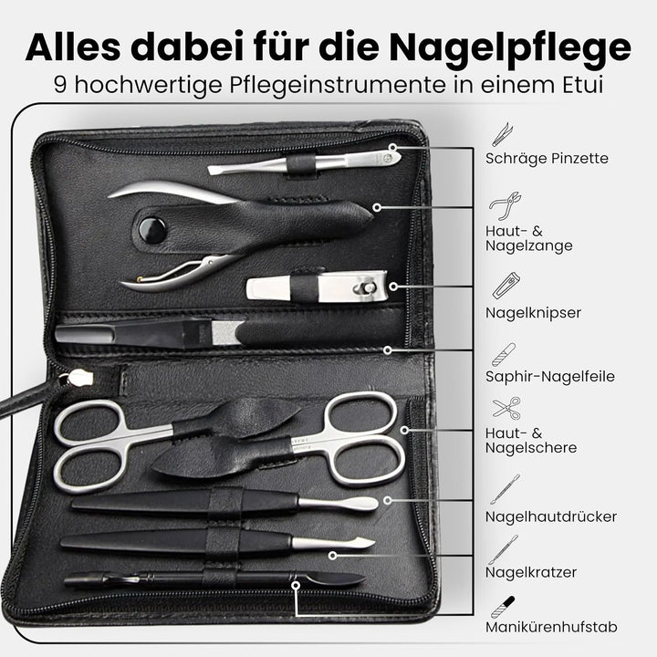 Sonnenschein by Hans Kniebes - Manicure-Etui, Reissverschluss: 9-tlg. Bestückung, rostfrei-edelmatti