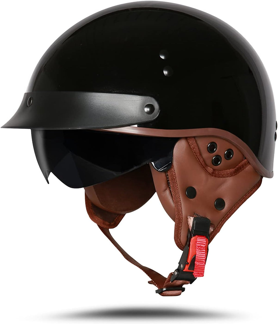 BOSERMEM Motorradhelm Mit Schutzbrille DOT/ECE-Zugelassen, Jethelm Roller-Helm Scooter-Helm Moped Mo