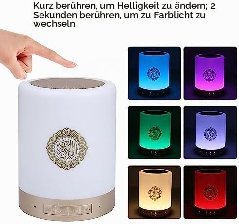 Koran Lampe, Koran Radio Player Lautsprecher, Tragbare 8GMP3 Touch LED Lampe Kabellose Fernbedienung