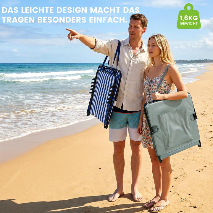 Palawano Sonnenliege für Garten & Strand – Verstellbare 5-Positionen Strandmatte, Leicht & TragbarLi