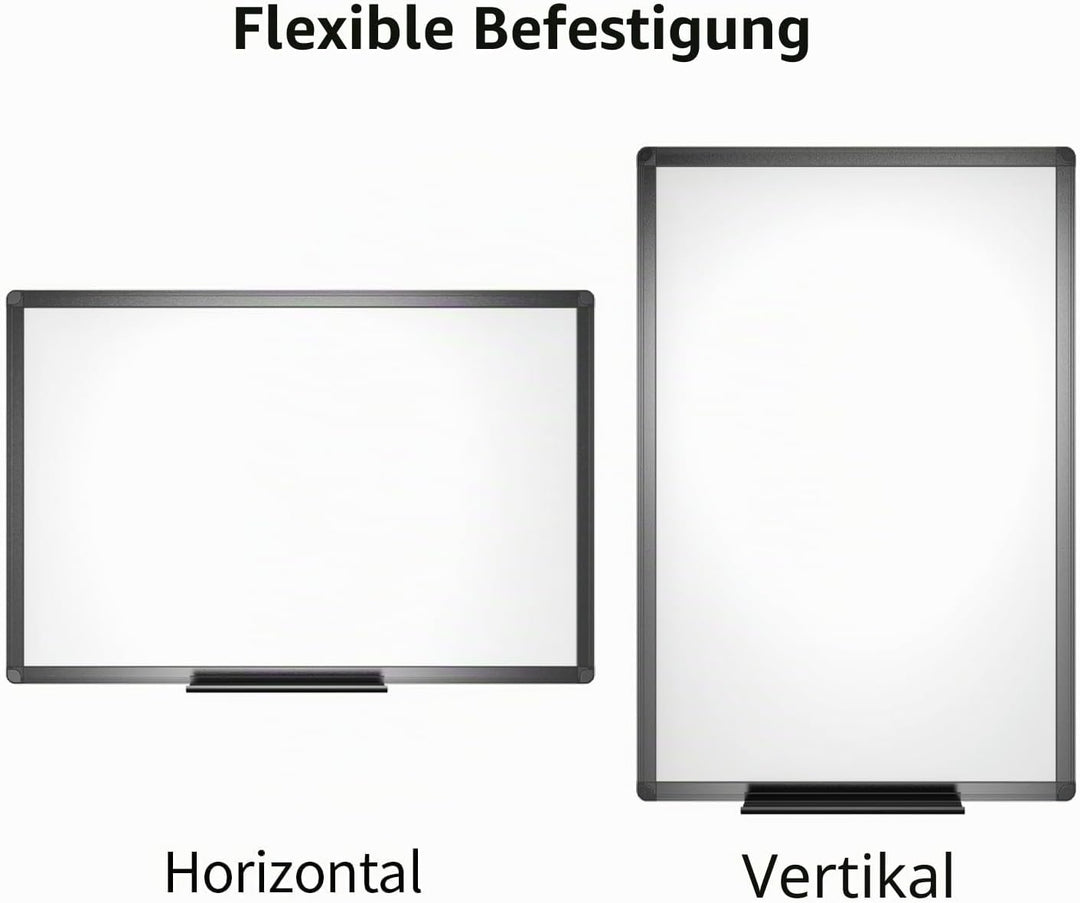 VIZ-PRO magnetisches trocken abwischbar Whiteboard/weisse Tafel, 90 x 60 cm, schwarzer Aluminiumrahm